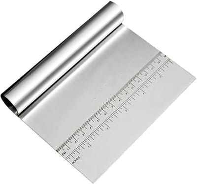 Dailygoods - Roestvrijstalen groenteschep - Kookschep - Duurzaam en veelzijdig - Zilver - Deegschraper - Perfect voor bakken en koken - 12 x 15 cm