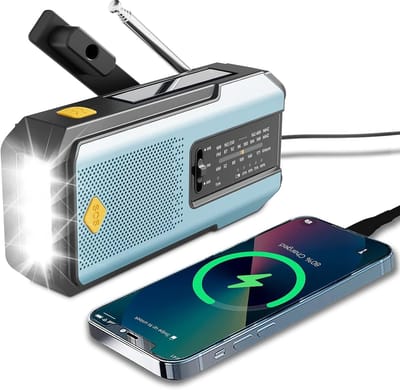 Noodradio - Professioneel Hoge kwaliteit - Radio - Survival Noodpakket - Multifunctioneel - Solar - LED-zaklamp - met interne oplaadbare batterij - Handbediende generator - SOS alarm - voor kamperen /wandelen /stroomuitval