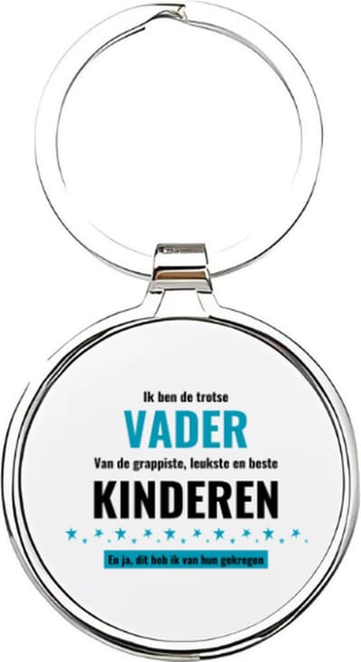 Akyol - vader van de leukste kinderen Sleutelhanger - Vader - vaders - vader sleutelhanger - papa sleutelhanger - sleutelhanger papa - familie sleutelhanger - vaderdag cadeautje - papa cadeau - dad - stiefvader - schoonvader - fathersday - 4 x 7,5 CM