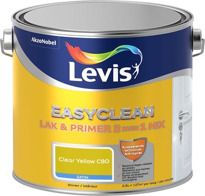 Levis - Easyclean Lak & Primer 2-In-1 Mix - Clear Yellow C80 - Mengverf - 2,5 L
