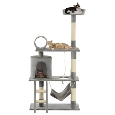 vidaXL - Kattenkrabpaal - met - sisal - krabpalen - 140 - cm - grijs