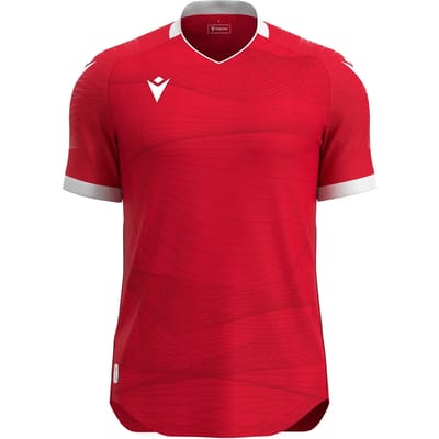 Macron Wyvern Eco Shirt Korte Mouw Kinderen - Rood / Wit | Maat: 7-8 Y