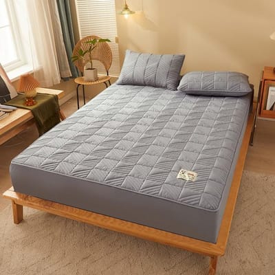 Sojabonenvezel Katoen Hoeslaken Zacht Effen Kleur Matrasbeschermer Hotel Katoen Laken Eenpersoons Voor Thuis Hotel 2 pillowcase 48x74cm