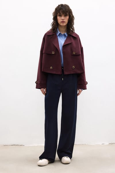 Touché Privé - Gebreide broek met elastische taille - Marine - Dames