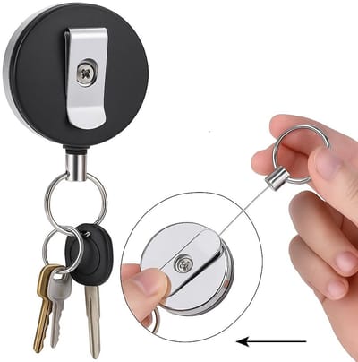 Broekclip Sleutelhanger I Uittrekbaar I Voor Pasjes I Pasjes Houder I Pasjes Hanger I 60 CM I RVS
