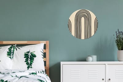 WallCircle - Wandcirkel - Muurcirkel - Boogvormen - Zwart - Strak - Aluminium - Dibond - 30x30 cm - Binnen en Buiten