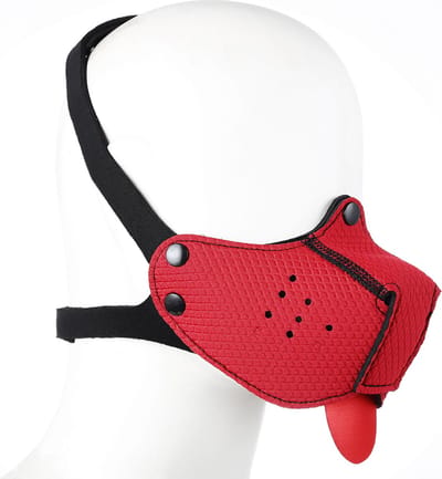 Kiotos - Neopreen Puppy Dog Gag/Mondmasker - Rood