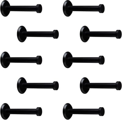10 stuks SOTECH kapstokhaken Talea RVS zwart gepoederlakt lengte: 73 mm incl. plaatje en bevestigingsset