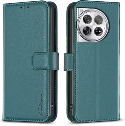 BINFEN Hoesje - Geschikt voor OnePlus 12 Hoesje - BINFEN Color Book Case - Groen