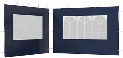 Partytent zijwanden - Tentpanelen - Buitenfeesten - Met venster - 2 stuks - Blauw