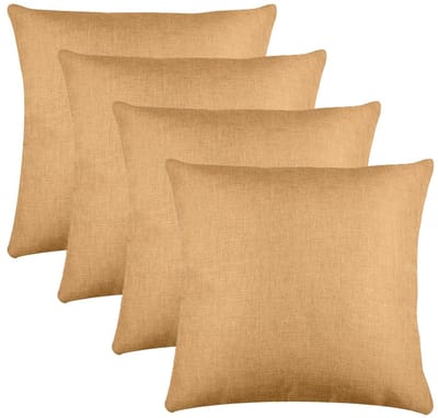Stof Textile sierkussen Bea - 4x - camel - 50 x 50 cm - bank kussens - zitkussens - binnen/buiten - polyester