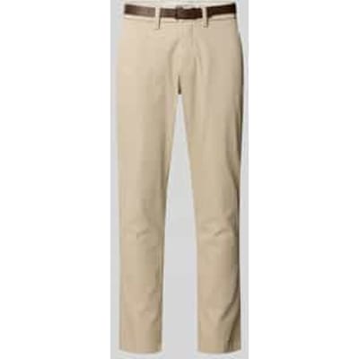 Slim fit stoffen broek met afneembare riem Model 'Marco'