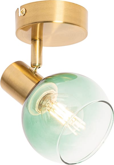 QAZQA vidro - Art Deco Plafondspot | Spotje | Opbouwspot - 1 lichts - L 10 cm - Groen - Woonkamer | Slaapkamer | Keuken
