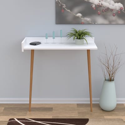 Soph&Tess Bruno Wandtafel - Sidetafel - Met 2 Potten - Hout - Wandrek - Industrieel - Wit/Bruin