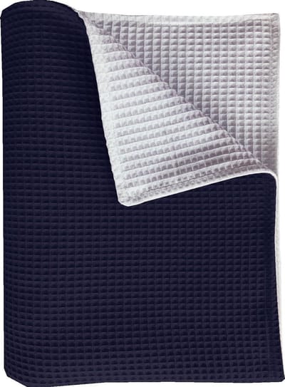 BINK Bedding wiegdeken Pique (Wafel) dubbelzijdig marine/wit 75 x 100 cm