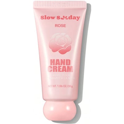 SlowSunday Rose Handcrème, Voor droge handen, Frisse rozengeur, Hydraterende reisformaat, Met meerdere plantaardige oliën, Hydraterend & Verzachtend, Geschikt voor de zomer, Y2K, Ideaal voor feestjes, Halloween
