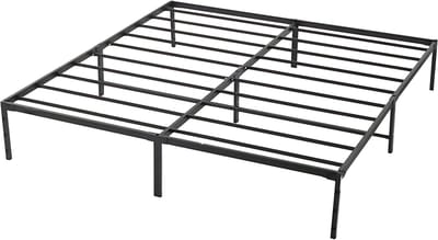 Zwart Stalen Platformbed met Lattenbodem – 680 kg Draagvermogen – Met Opbergruimte Onder Bed