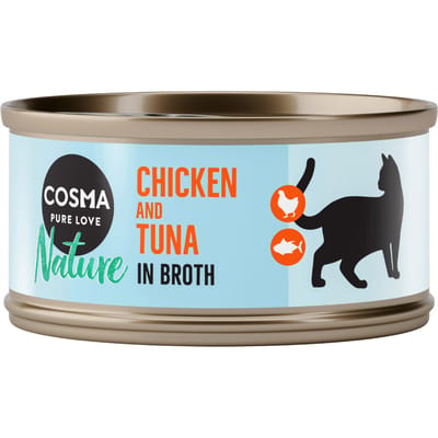24x70g Kippenborst & Tonijn Cosma Nature Kattenvoer