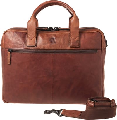 Pylos59 Brenton Dames & Heren laptoptas - 15.6 inch - Werktas A4 - Leer - Cognac
