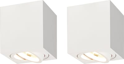 Ledvion - 2X LED Opbouwspots - Dimbaar - 3W - 2700K - Wit