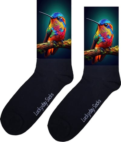 Vogel - Verjaardag cadeau - Grappige sokken - Print sokken - Leuke sokken voor heren en dames - Moederdag - Vaderdag - Cadeau voor hem en haar - Kerstcadeau - Vrolijke sokken - Kleur - Valentijns cadeau - Sokken waar je vrolijk van wordt - Maat 37-44