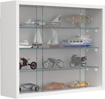 DailySupplies® Vitrinekast met Glas - Vitrinekasten Woonkamer - Wit