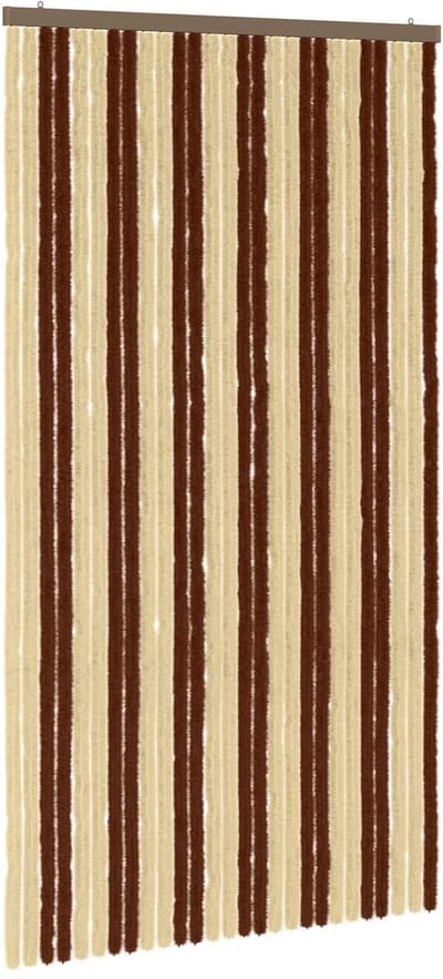 vidaXL - Insecten - Gordijn - Chenille - Bruin - en - Beige - 118 - x - 220 - cm - 100% - PP