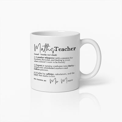 Wiskundeleraar Definitie Mok – Grappige en Inspirerende Koffiebeker – 330ml Keramisch Cadeau voor Leraren, Docenten & Wiskundefans