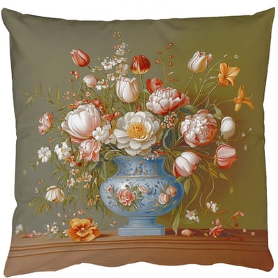 Sierkussens - Kussentjes Woonkamer - 50x50 cm - Neutral - Bloemen - Boeket - Vaas