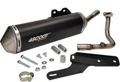 Uitlaat Tecnigas 4Scoot Zwart GY6 / Kymco 50cc 4 Takt euro 4 + 5
