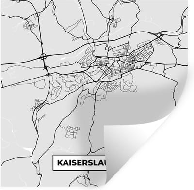 Muurstickers - Sticker Folie - Stadskaart - Duitsland - Plattegrond - Kaiserslautern - Kaart - 100x100 cm - Plakfolie - Muurstickers Kinderkamer - Zelfklevend Behang XXL - Zelfklevend behangpapier - Stickerfolie