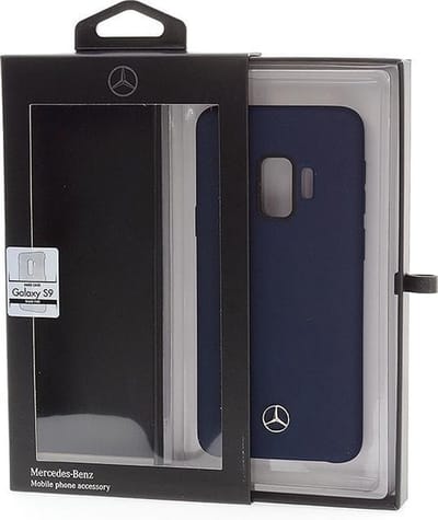 Blauw hoesje van Mercedes-Benz - Backcover - Soft Touch - Leer - Galaxy S9 - Silicone rand