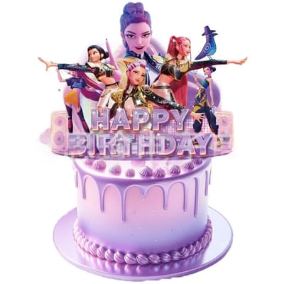 Laser K-POP Demon Hunter Taarttopper Decoratie Anime Perifeer ontworpen voor Meisjes Geboortedatum Feest Taart Decoratie