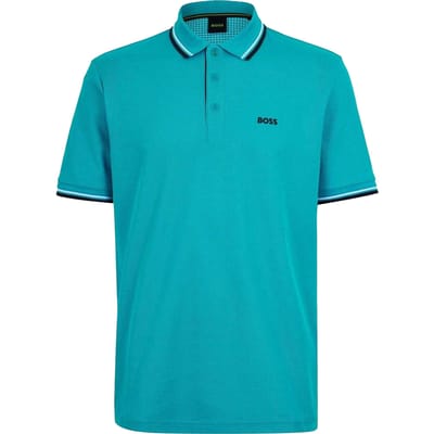 Boss Heren Paddy Korte Mouwen Polo Shirt (Blauw)