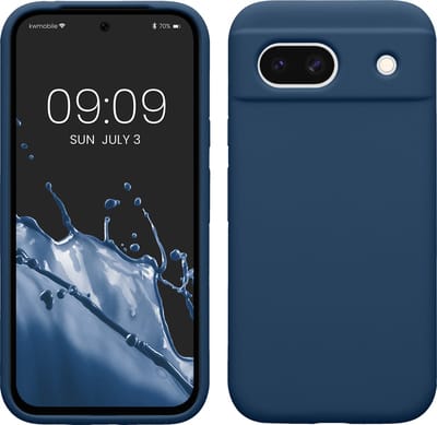 kwmobile telefoonhoesje geschikt voor Google Pixel 8a - Hoesje met siliconen coating - Smartphone case in marineblauw
