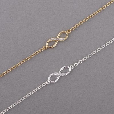 Kinitial Infinity Getal 8 Kettingarmband CZ Infinity Armbanden voor Vrouwen Mannen Vriendschapsarmbanden Boheemse Bedel Sieraden gray
