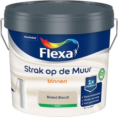 Flexa - Strak Op De Muur Binnen Mat - Baked Biscuit - Mengverf - 5 L