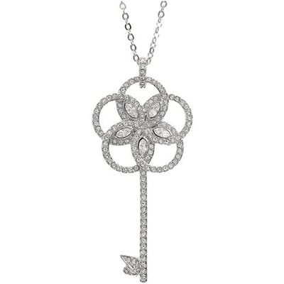 Collier Clé Longue Swarovski Avec Cristal Artificiel Collier Femme 5070889 Box (Random Color) gray