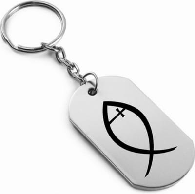 Akyol - ichtus Sleutelhanger - Vis - degene die christelijk zijn - Christendom - Bijbel - Geloof - 2,5 x 2,5 CM