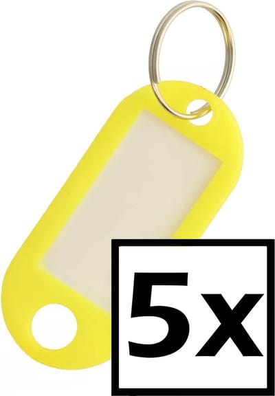Sleutelhanger Sleutellabel Bagage Label Sleutel Naamlabel - Geel - 5x