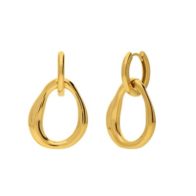 Lucardi Dames Stainless steel oorringen voor dames - Oorbellen - Staal - Goudkleurig