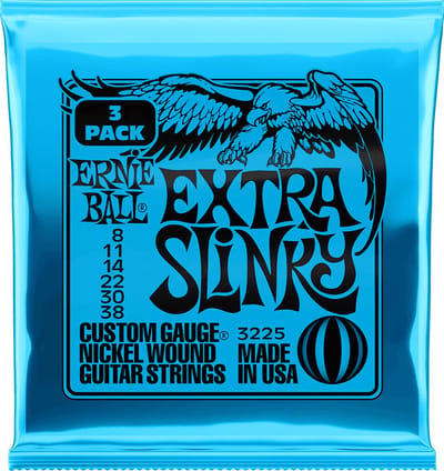 Ernie Ball 3225 Extra Light elektrische gitaarsnaren 3-pack (008-038)