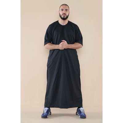 Heren zwarte Thobe Jubba islamitische Arabische Marokkaanse Saoedi-Arabië Kaftan Arabische gewaad met rits