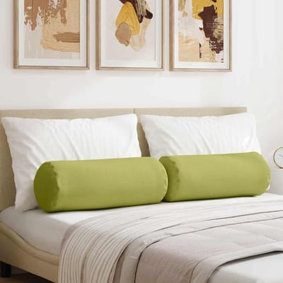 vidaXL Bolster Kussens 2 st Stof Lichtgroen Ø 25 x 70 cm
