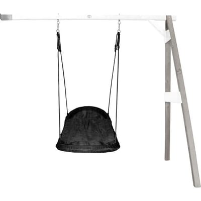 AXI Roxy Nestschommel met frame van hout in Grijs/Wit - Aanbouwschommel - FSC hout - Schommel met muurbevestiging, 1 nest schommel en 2 grondankers - Schommelset voor kinderen - 10 jaar Garantie!