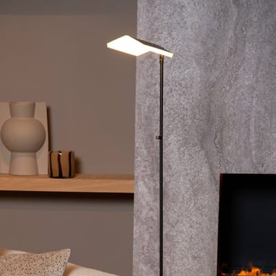 Lucide LED vloerlamp Aaron, zwart, dimbaar tot warm, hoogte 134 cm