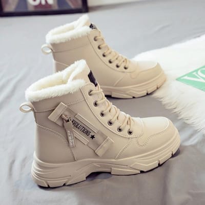 Winter Dames Sneeuwlaarzen Grote Maat Buitenschoenen Dames Casual Hoge Platform Enkellaarsjes Lichtgewicht Warm Dames Sneakers 35 kaki