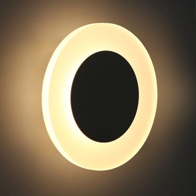 NETTLIFE Wandlamp LED - rond - modern - 7W - binnen wandverlichting - 3000K Warm wit Licht - gemaakt van ijzer & acryl - 16cm hal lamp - voor Slaapkamer | Trappenhuis | Studeerkamer | Woonkamer