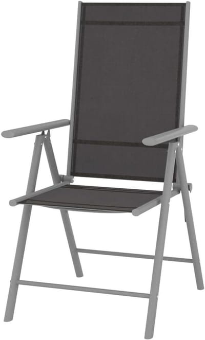 Inklapbare tuinstoelen - Klapstoelen set - Buiten ontspannen - Verstelbare rugleuning - 4 stuks - Zwart en zilver