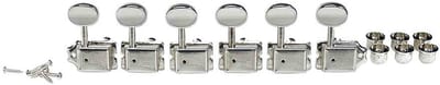 Boston 62-CL Stemmechanieken voor gitaar, chroom, 6x links, vintage style, metalen knoppen